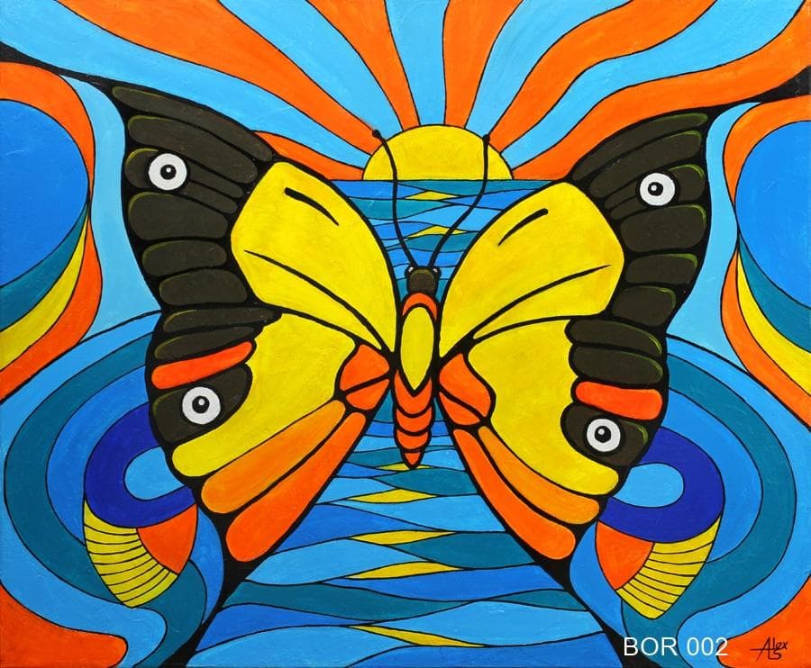 Gravura de borboletas BOR002